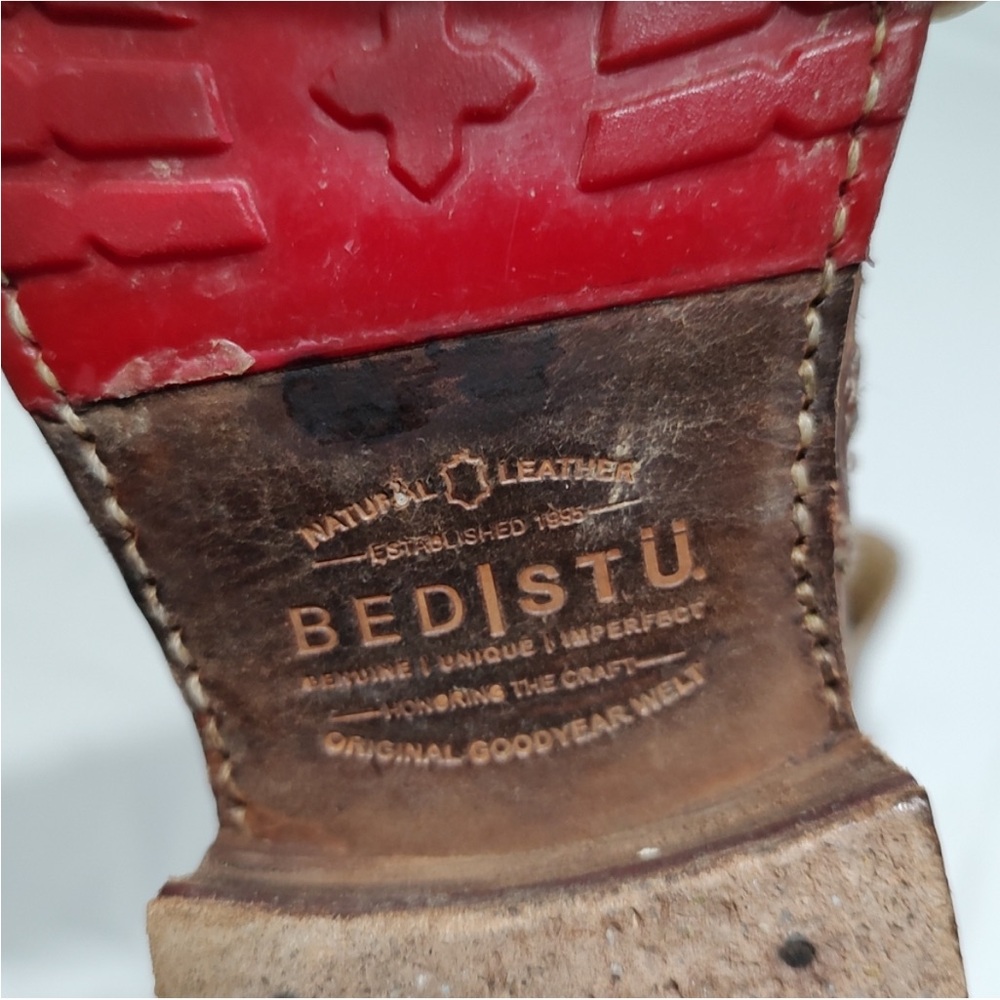 Bed Stu Eiffel Teak Leather Double Zipper Ankle Boots 8.5 - Picture 7 of 9